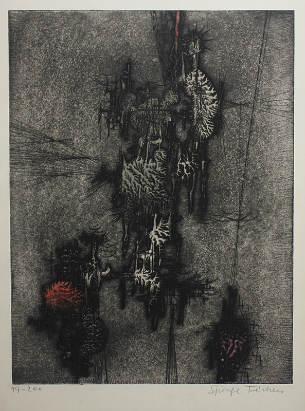 Sponge Fisher  from Portfolio of Five Prints by Gabor Peterdi