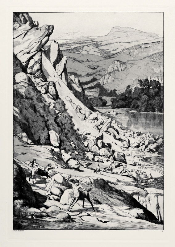 Bergsturz; plate VI from Intermezzi, Opus IV by Max Klinger