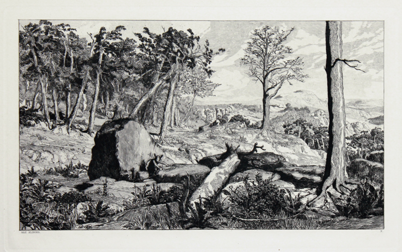 Simplicius in the Wilderness; plate X from Intermezzi, Opus IV by Max Klinger
