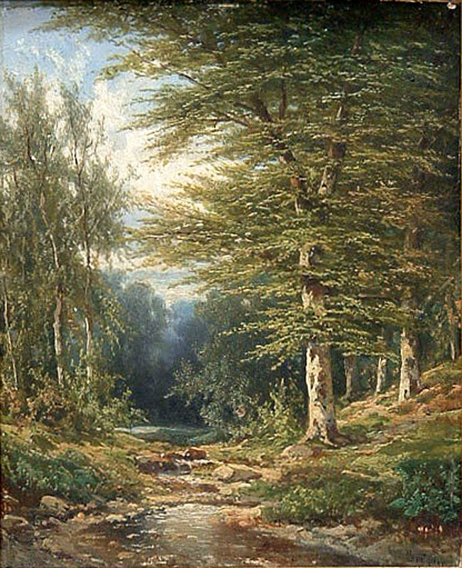 (German landscape with stream) by Colestin Brugner