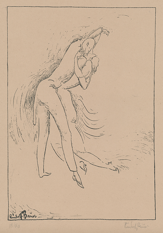 Untitled - dancing couple by Rudolf Bauer