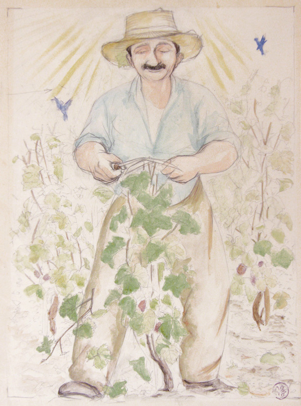 Viticulture (heading the vines) by Alfred Gaspart