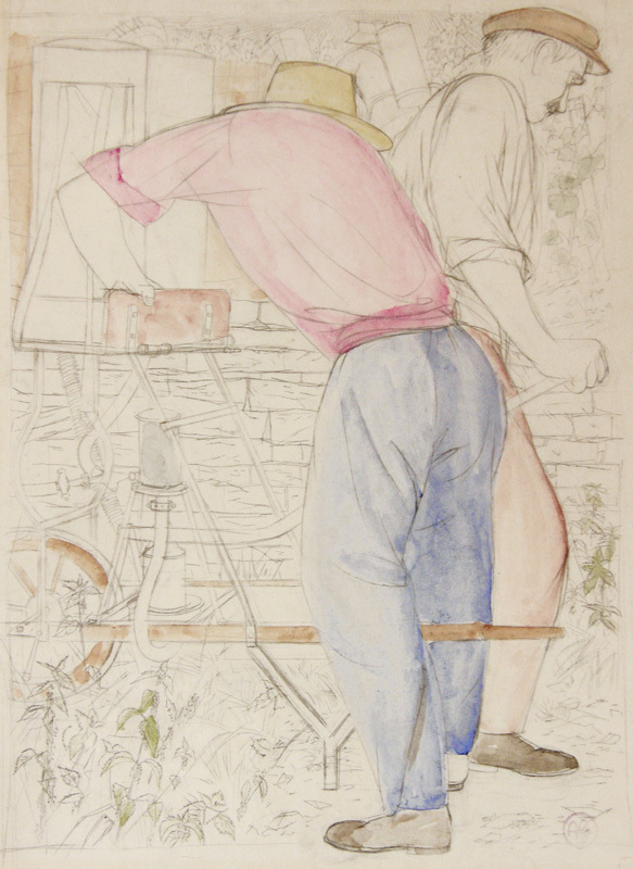 Viticulture (spraying sulfur) by Alfred Gaspart