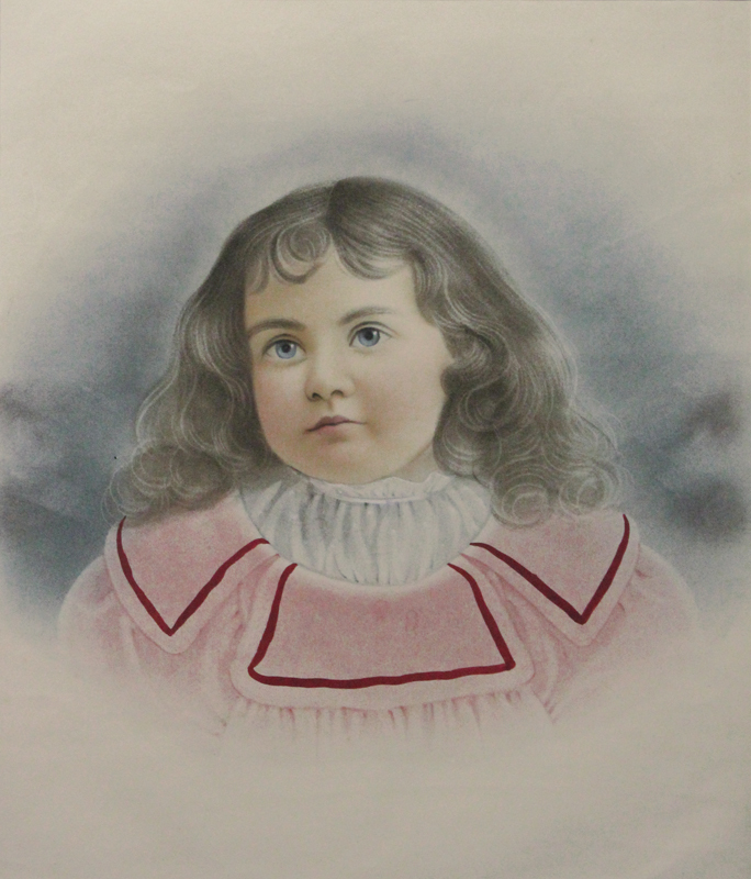 Untitled portrait (girl in pink blouse) by Anonymous