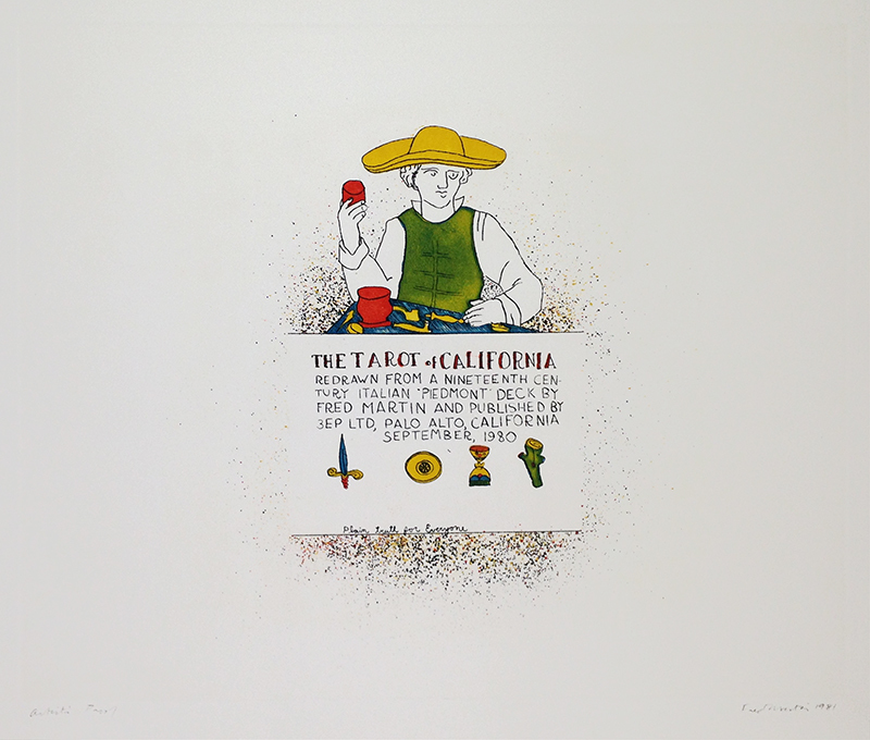 The Tarot of California, the Colophon for this suite by Fred Martin