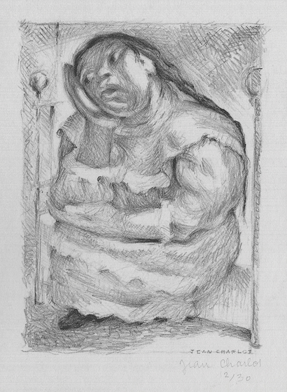 Luz Seated (to the left) by Jean Charlot