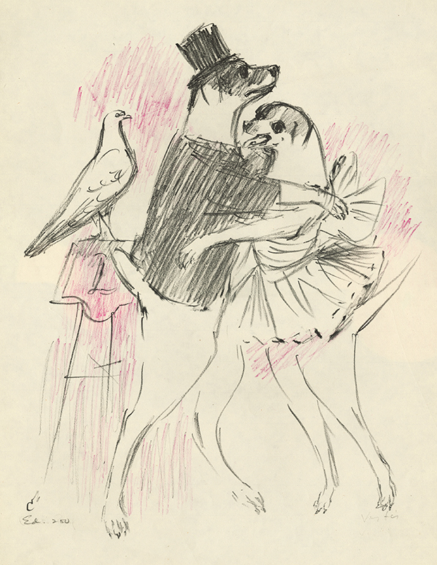 (Dancing dogs) from Le Cirque 14 lithographies de Verte by Marcel Vertes
