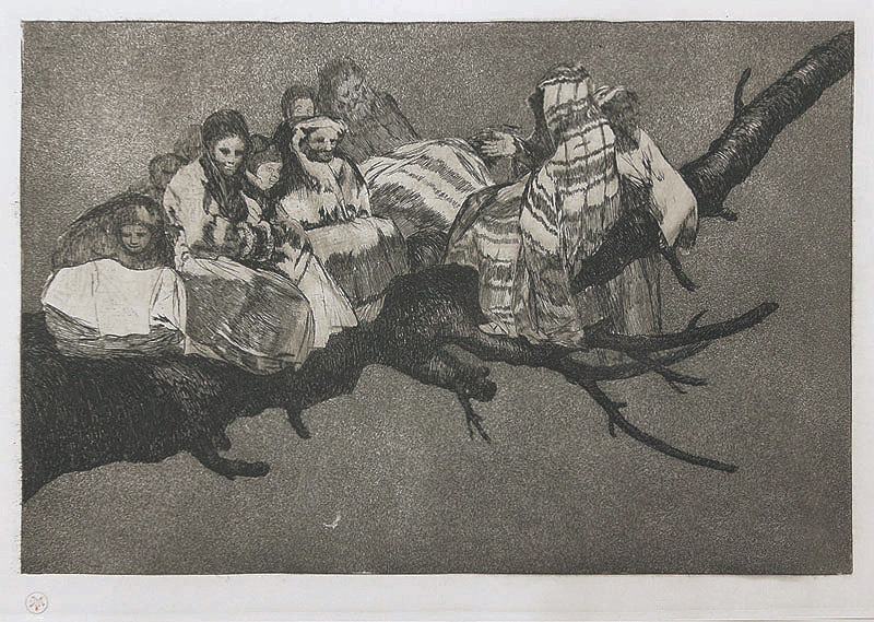 Andarse Por Las Ramas (To go amongst the branches), Disparate Ridiculo; plate 3 from Los Proverbios by Francisco Goya
