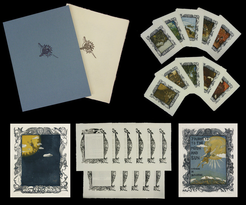 Journey to the Moon and Sun (handmade book in portfolio form) by Art Hazelwood