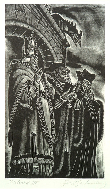 Between the Church and the Law - from The Tragedy of Richard III by Shakespeare by Fritz Eichenberg