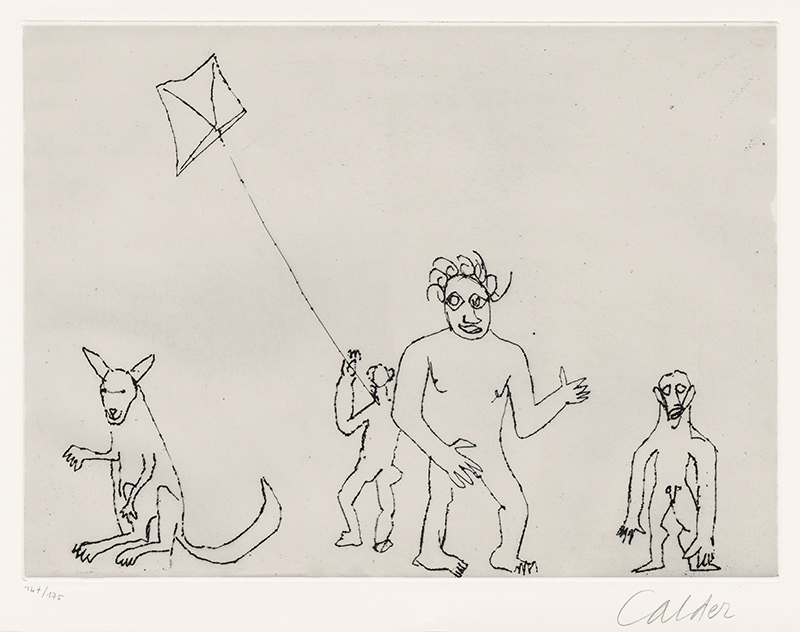 Untitled - Family (from the portfolio Santa Claus - A Morality, nine etchings to accompany e.e. cummings play) by Alexander Calder