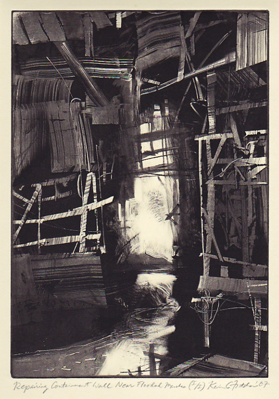 Repairing Containment Wall Near Flooded Marshes by Kevin Fletcher