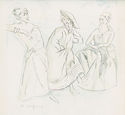 (Three Women on a Sofa) plate 2 from the portfolio Lebenskomodie by Rudolf Grossmann