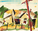 (Farmhouse and telephone pole) by Thomas Arthur Robertson